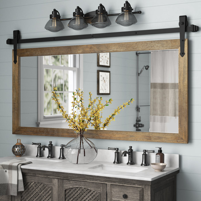 Steelside™ Singapore Rectangle Wood Wall Mirror & Reviews | Wayfair